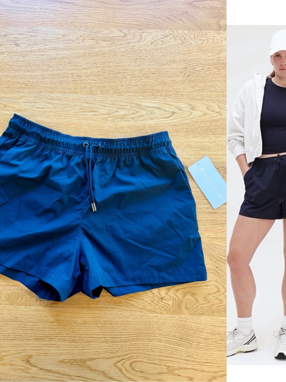 Athleta Pull On Deep Navy Blue Midday Athletic Drawstring Shorts! NEW with Tag